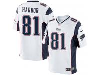 Nike Youth Clay Harbor Limited White Road Jersey - New England Patriots NFL #81