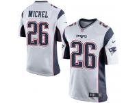 Sony Michel Men Game White Jersey_ Nike NFL New England Patriots Road #26