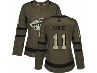 Women Adidas Minnesota Wild #11 Zach Parise Green Salute to Service NHL Jersey