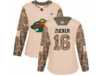 Women Adidas Minnesota Wild #16 Jason Zucker Camo Veterans Day Practice NHL Jersey
