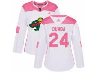 Women Adidas Minnesota Wild #24 Matt Dumba White/Pink Fashion NHL Jersey