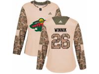 Women Adidas Minnesota Wild #26 Daniel Winnik Camo Veterans Day Practice NHL Jersey