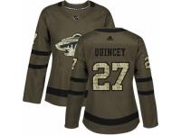 Women Adidas Minnesota Wild #27 Kyle Quincey Green Salute to Service NHL Jersey