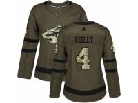 Women Adidas Minnesota Wild #4 Mike Reilly Green Salute to Service NHL Jersey