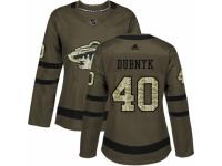 Women Adidas Minnesota Wild #40 Devan Dubnyk Green Salute to Service NHL Jersey