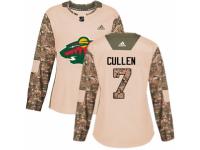 Women Adidas Minnesota Wild #7 Matt Cullen Camo Veterans Day Practice NHL Jersey