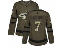 Women Adidas Minnesota Wild #7 Matt Cullen Green Salute to Service NHL Jersey