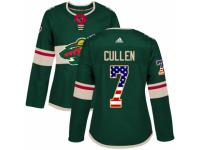 Women Adidas Minnesota Wild #7 Matt Cullen Green USA Flag Fashion NHL Jersey