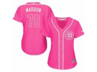 Women Majestic Chicago Cubs #70 Joe Maddon Pink Fashion MLB Jersey