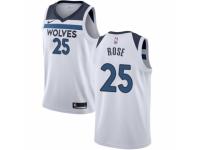 Women Nike Minnesota Timberwolves #25 Derrick Rose  White NBA Jersey - Association Edition