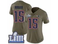 Women Nike New England Patriots #15 Chris Hogan Limited Olive 2017 Salute to Service Super Bowl LIII Bound NFL Jersey