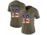 Women Nike New England Patriots #19 Malcolm Mitchell Limited Olive/USA Flag 2017 Salute to Service NFL Jersey