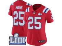 Women Nike New England Patriots #25 Eric Rowe Red Alternate Vapor Untouchable Limited Player Super Bowl LIII Bound NFL Jersey