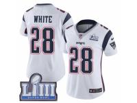 Women Nike New England Patriots #28 James White Vapor Untouchable Limited Player Super Bowl LIII Bound NFL Jersey