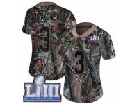 Women Nike New England Patriots #3 Stephen Gostkowski Camo Rush Realtree Limited Super Bowl LIII Bound NFL Jersey