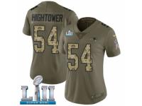 Women Nike New England Patriots #54 Donta Hightower Limited Olive Camo 2017 Salute to Service Super Bowl LII NFL Jersey