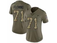 Women Nike New England Patriots #71 Cameron Fleming Limited Olive/Camo 2017 Salute to Service NFL Jersey