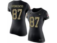 Women Nike New England Patriots #87 Rob Gronkowski Black Camo Salute to Service T-Shirt