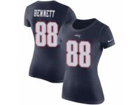 Women Nike New England Patriots #88 Martellus Bennett Navy Blue Rush Pride Name & Number T-Shirt
