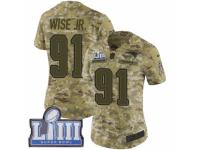 Women Nike New England Patriots #91 Deatrich Wise Jr Limited Camo 2018 Salute to Service Super Bowl LIII Bound NFL Jersey
