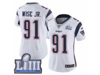 Women Nike New England Patriots #91 Deatrich Wise Jr White Vapor Untouchable Limited Player Super Bowl LIII Bound NFL Jersey