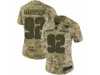 Women Nike New England Patriots #92 James Harrison Limited Camo 2018 Salute to Service NFL Jersey