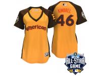 Women's 2016 MLB All-Star American Boston Red Sox Craig Kimbrel #46 Yellow Run Derby Cool Base Jersey