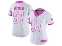 Women's Limited Alan Branch #97 Nike White Pink Jersey - NFL New England Patriots Rush Fashion