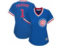 Women's Majestic Chicago Cubs #1 Kosuke Fukudome Royal Blue Cooperstown MLB Jersey