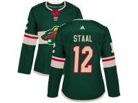 Women's Minnesota Wild #12 Eric Staal Adidas Green Home Authentic NHL Jersey