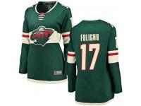 Women's Minnesota Wild #17 Marcus Foligno Green Home Breakaway NHL Jersey