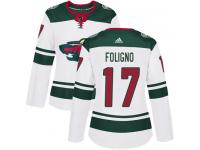 Women's Minnesota Wild #17 Marcus Foligno Reebok White Away Authentic NHL Jersey