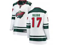 Women's Minnesota Wild #17 Marcus Foligno White Away Breakaway NHL Jersey