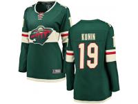 Women's Minnesota Wild #19 Luke Kunin Green Home Breakaway NHL Jersey
