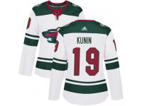 Women's Minnesota Wild #19 Luke Kunin Reebok White Away Authentic NHL Jersey