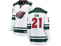 Women's Minnesota Wild #21 Eric Fehr White Away Breakaway NHL Jersey