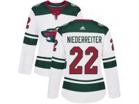 Women's Minnesota Wild #22 Nino Niederreiter Reebok White Away Authentic NHL Jersey