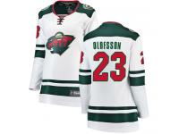 Women's Minnesota Wild #23 Gustav Olofsson White Away Breakaway NHL Jersey