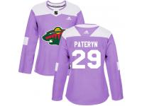 Women's Minnesota Wild #29 Greg Pateryn Adidas Purple Authentic Fights Cancer Practice NHL Jersey