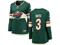 Women's Minnesota Wild #3 Charlie Coyle Green Home Breakaway NHL Jersey