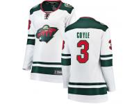 Women's Minnesota Wild #3 Charlie Coyle White Away Breakaway NHL Jersey