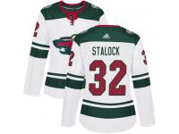 Women's Minnesota Wild #32 Alex Stalock Reebok White Away Authentic NHL Jersey