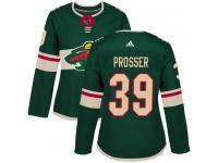 Women's Minnesota Wild #39 Nate Prosser Adidas Green Home Authentic NHL Jersey