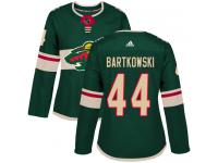 Women's Minnesota Wild #44 Matt Bartkowski Adidas Green Home Authentic NHL Jersey