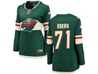Women's Minnesota Wild #71 J.T. Brown Green Home Breakaway NHL Jersey