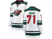 Women's Minnesota Wild #71 J.T. Brown White Away Breakaway NHL Jersey