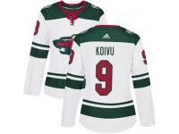 Women's Minnesota Wild #9 Mikko Koivu Reebok White Away Authentic NHL Jersey