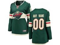 Women's Minnesota Wild Green Home Breakaway Customized NHL Jersey