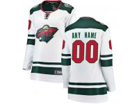 Women's Minnesota Wild White Away Breakaway Customized NHL Jersey