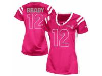 Women's Nike New England Patriots #12 Tom Brady Elite Pink Draft Him Shimmer NFL Jersey